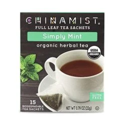 China Mist - Simply Mint Herbal Full Leaf Tea Sachet, 15 Count Box - Biodegradable And Individually Wrapped (6 Pack) -Miscela Coffee Shop 418qejcaccl 1
