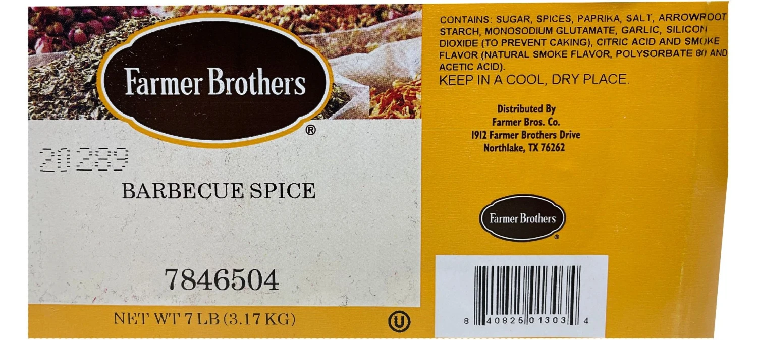 Farmer Brothers Barbecue Spice, 7 Lbs - Original Cain's Blend! 4 Farmer Brothers Barbecue Spice, 7 Lbs - Original Cain's Blend! - Image 4