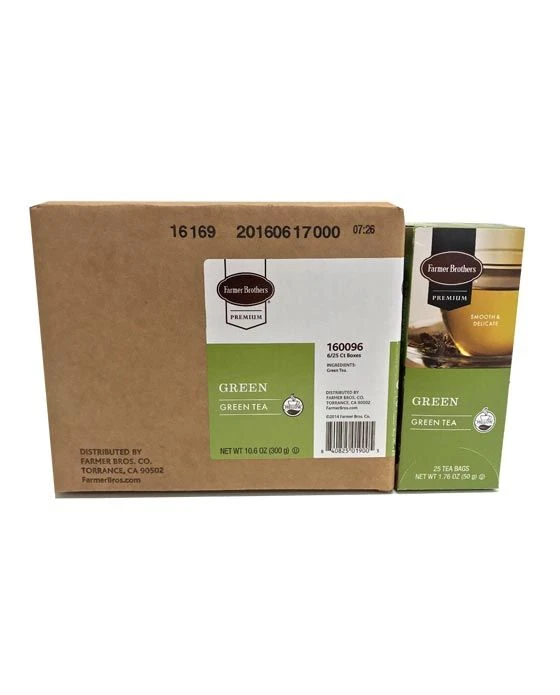Farmer Brothers Premium: Green Tea, 6/25 Ct Tea Boxes 1 Farmer Brothers Premium: Green Tea, 6/25 Ct Tea Boxes