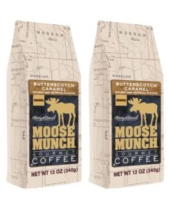 Harry & David Moose Munch Butterscotch Caramel Ground Gourmet Coffee 2 Bags