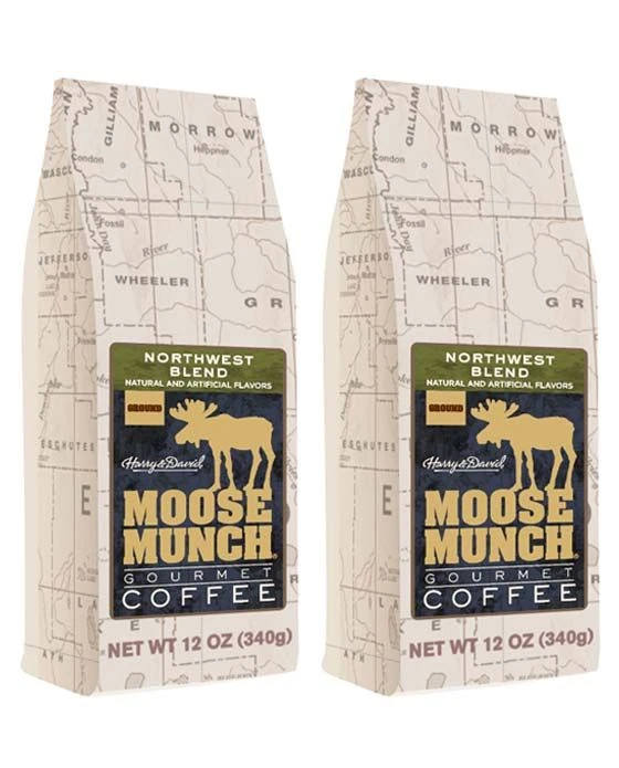 Harry & David Northwest Blend Moose Munch Ground Coffee - 2 Bags(12 Oz Each) 1 Harry & David Northwest Blend Moose Munch Ground Coffee - 2 Bags(12 Oz Each)