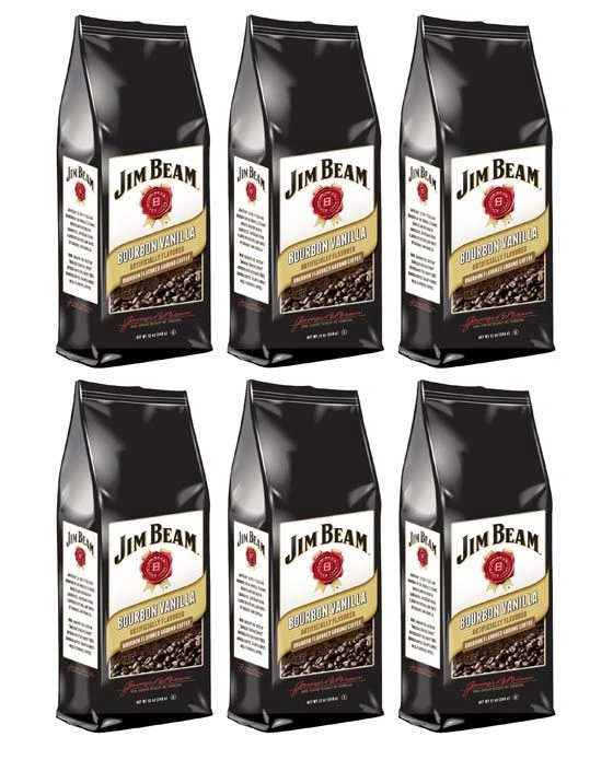 Jim Beam Bourbon Vanilla Bourbon Flavored Ground Coffee, 6 Bags (12 Oz Ea.) 1 Jim Beam Bourbon Vanilla Bourbon Flavored Ground Coffee, 6 Bags (12 Oz Ea.)