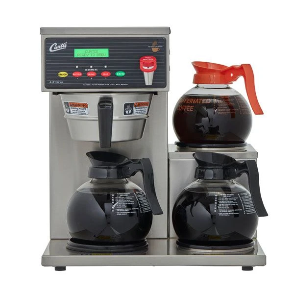Curtis ALP3GTR63A000 G3 Alpha® Decanter 3 Station With 3 Lower Right Warmers - 120/220V 1 Curtis ALP3GTR63A000 G3 Alpha® Decanter 3 Station With 3 Lower Right Warmers - 120/220V