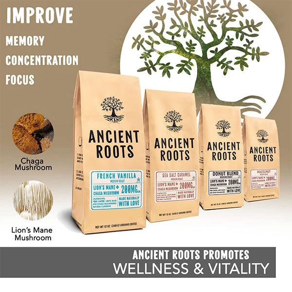 Ancient Roots French Vanilla Flavored Mushroom Coffee - French Vanilla Coffee By Corim Premium Blends (12 Ounces) 2 Ancient Roots French Vanilla Flavored Mushroom Coffee - French Vanilla Coffee By Corim Premium Blends (12 Ounces) - Image 2