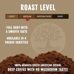 Ancient Roots Donut Shop Medium Roast Flavored Mushroom Ground Coffee6/12 Oz Bags -Miscela Coffee Shop ancient roots french vanilla flavored mushroom coffee french vanilla coffee2 2 1 1 1