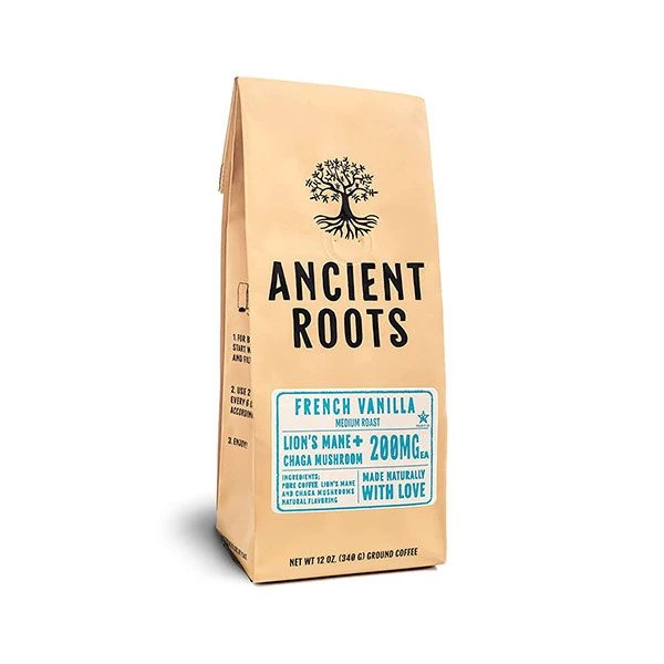 Ancient Roots French Vanilla Flavored Mushroom Coffee By Corim Premium Blends 4/12 Oz Bags 2 Ancient Roots French Vanilla Flavored Mushroom Coffee By Corim Premium Blends 4/12 Oz Bags - Image 2