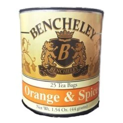 Bencheley Orange & Spice Tea, 25 Tea Bags (1.54 Oz) -Miscela Coffee Shop bencheley orange spice tea 1