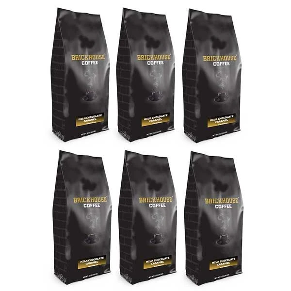 Brickhouse Ground Coffee, Milk Chocolate Caramel, 6/12 Oz Bags 1 Brickhouse Ground Coffee, Milk Chocolate Caramel, 6/12 Oz Bags