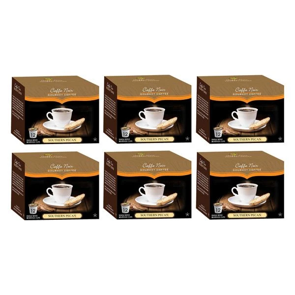 Caffe Noir Gourmet Coffee Southern Pecan, Single Serve Beverage Cups, 6 Box 12 Count Each 1 Caffe Noir Gourmet Coffee Southern Pecan, Single Serve Beverage Cups, 6 Box 12 Count Each