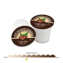 Caffe Noir Gourmet Coffee Caramel Cream, Single Serve Beverage Cups, 6 Box 12 Count Each -Miscela Coffee Shop caffenoircaramelcream 1