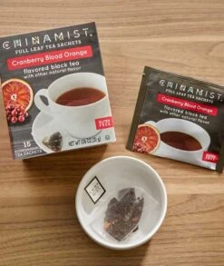 China Mist - Cranberry Blood Orange Organic Black Full Leaf Tea Sachet, 2 Boxes 15 Count Each -Miscela Coffee Shop china mist cranberry blood orange organic black full leaf tea sachet 15 count 1 1