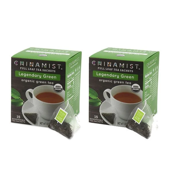 China Mist - Legendary Green Organic Black Full Leaf Tea Sachet, 2 Boxes 15 Count - Biodegradable And Individually Wrapped 1 China Mist - Legendary Green Organic Black Full Leaf Tea Sachet, 2 Boxes 15 Count - Biodegradable And Individually Wrapped