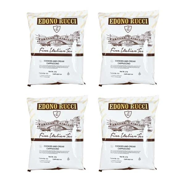 Edono Rucci Cookies And Cream Powdered Cappuccino Mix, 4 Bags( 2 Lbs Each) 1 Edono Rucci Cookies And Cream Powdered Cappuccino Mix, 4 Bags( 2 Lbs Each)