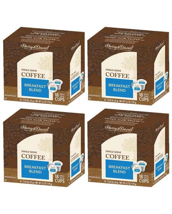 Harry & David Breakfast Blend Coffee Single Serve Cups, 4/18 Count 1 Harry & David Breakfast Blend Coffee Single Serve Cups, 4/18 Count