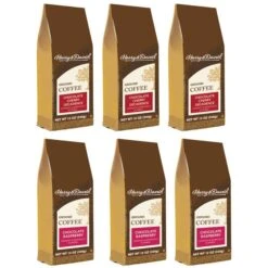 Harry & David Chocolate Cherry Decadence, Chocolate Raspberry Ground Coffee 6 Bags (12 Oz Each)
