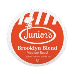 Junior's Most Fabulous Brooklyn Blend, Medium Roast Single Single Serve 4/18 Ct -Miscela Coffee Shop juniors most fabulous brooklyn blend medium roast single single serve 1 ct 1 1