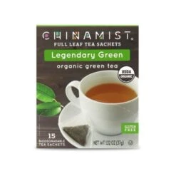 China Mist - Legendary Green Organic Black Full Leaf Tea Sachet, 15 Count Box 5 China Mist - Legendary Green Organic Black Full Leaf Tea Sachet, 15 Count Box -Miscela Coffee Shop legendarygreen teasachet packet 1 2