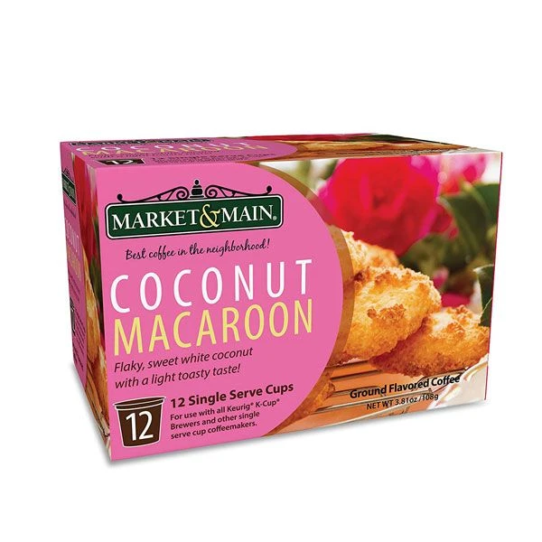 Market & Main Coconut Macaroon Single Serve Coffee Cups, 6 Boxes (72 Cups) 2 Market & Main Coconut Macaroon Single Serve Coffee Cups, 6 Boxes (72 Cups) - Image 2