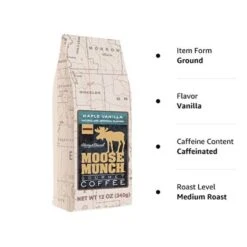 Harry & David Maple Vanilla Moose Munch Gourmet Coffee 4 Bags -Miscela Coffee Shop mm 1