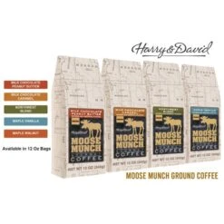 Harry & David Moose Munch Milk Chocolate Peanut Butter Ground Gourmet Coffee 4 Bags -Miscela Coffee Shop mmc3 1