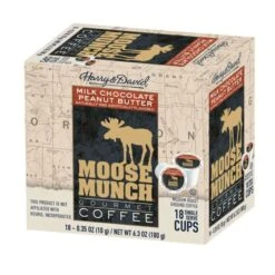 Moose Munch Northwest, Chocolate Caramel, Chocolate Peanut Butter, Maple Vanilla 4/18 Ct Boxes -Miscela Coffee Shop peanutbutter2 4