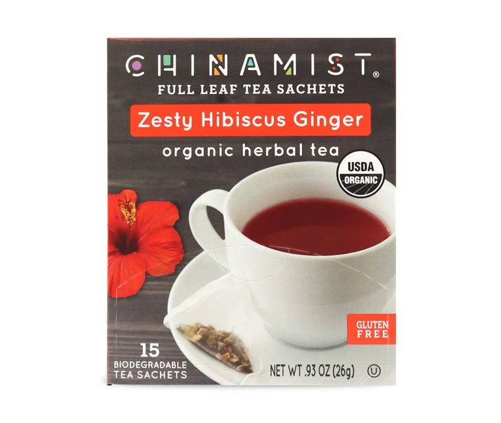 China Mist - Zesty Hibiscus Ginger Organic Black Full Leaf Tea Sachet, 4 Boxes 15 Count Each 4 China Mist - Zesty Hibiscus Ginger Organic Black Full Leaf Tea Sachet, 4 Boxes 15 Count Each - Image 4