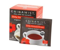 China Mist - Zesty Hibiscus Ginger Organic Black Full Leaf Tea Sachet, 4 Boxes 15 Count Each 6 China Mist - Zesty Hibiscus Ginger Organic Black Full Leaf Tea Sachet, 4 Boxes 15 Count Each -Miscela Coffee Shop zestyhibiscusginger teasachets box 730x616 1 1